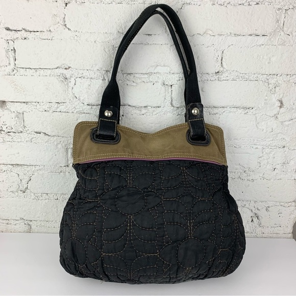 Fossil Quilted Floral Canvas Key Per Shoulder Purse - Picture 7 of 15